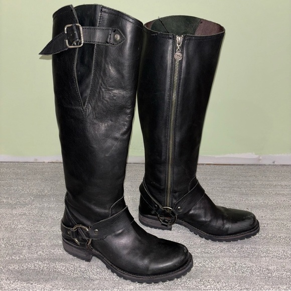 Liberty Black Women’s Knee High Harness Boots Size 7 - Picture 1 of 9